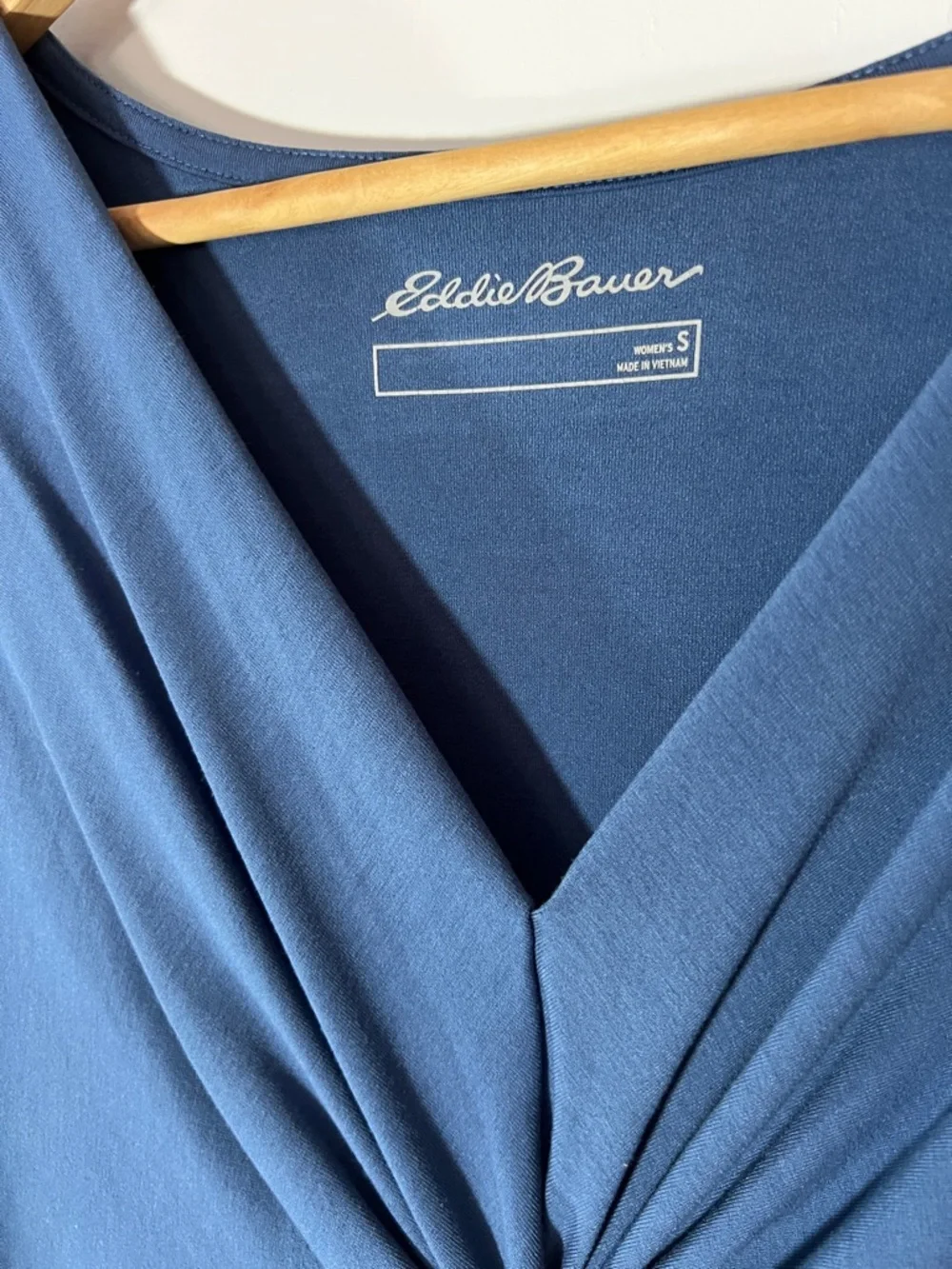 NWOT Eddie Bauer Sleeveless V-Neck Twist-Front Dress — Slate Blue size small